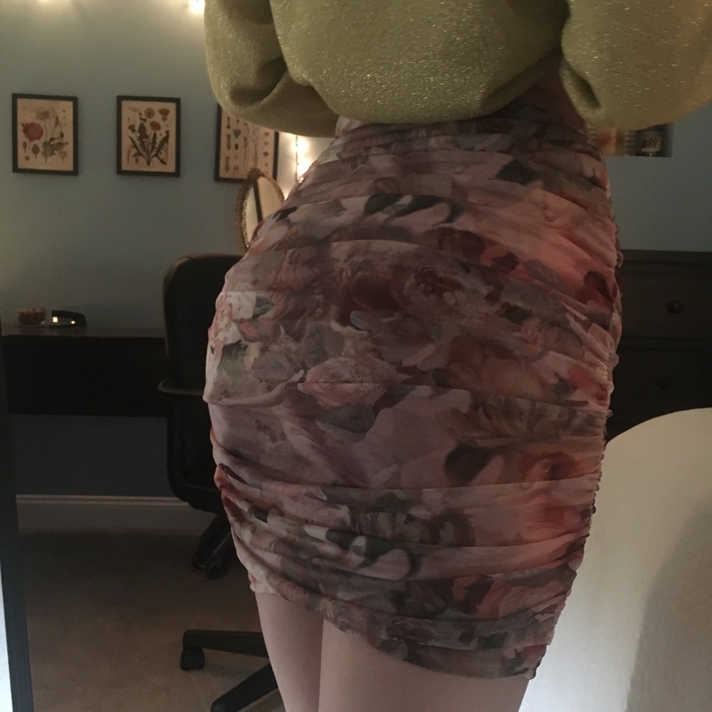 Renaissance art pink mini skirt